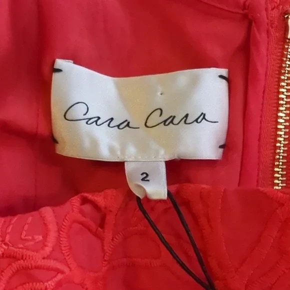 NWT Cara Cara Hart Dress Hibiscus Eyelet Cotton Puff Sleeve Mini NWT Size 2 - Picture 8 of 10